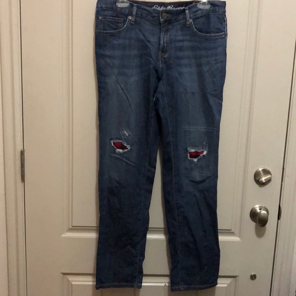 Eddie Bauer Flannel Patch Jeans (SZ 6)